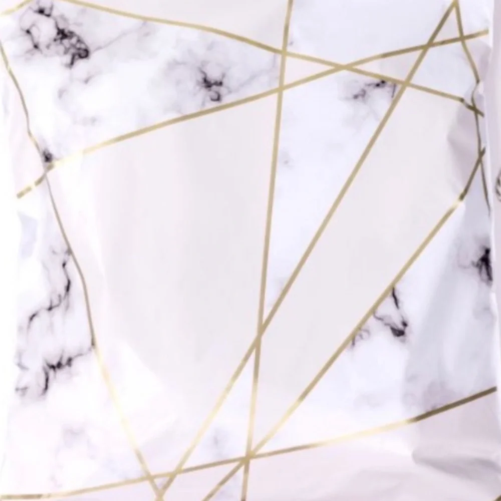 Set of 20 6”x9” Poly Mailers Marble and Gold Geometric Design Packages Supplies